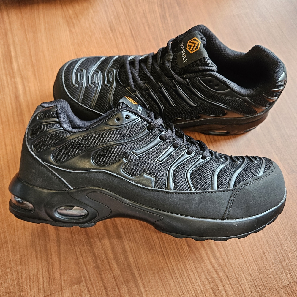 DYKHMiLY Steel Toe Shoe Unisex Lightweight Athletic Puncture Proof Safety Black